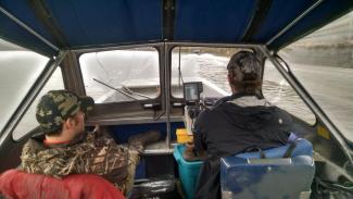 Heading up with Nate and Murphy. Ryan and Andrew are in the other boat ahead of us.