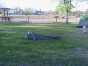 My new small tent and campsite