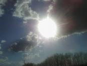 The sun comes back from behind a cloud