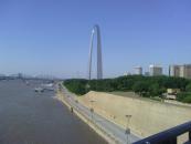 Arch viewed from a bridge over the river