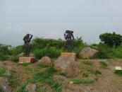 Horny statues at the garden of the five senses