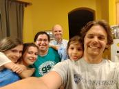 With Sandra's family