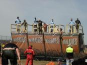 High jump into the water pit